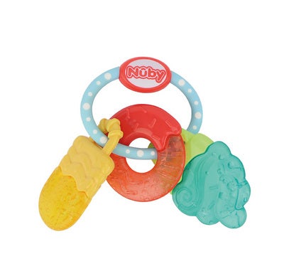 Nuby Icy Bite Sweets Bitering, Yellow/Turqoise/Red