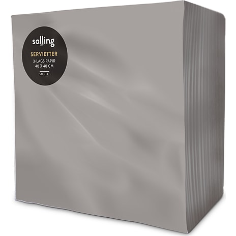 Salling ensfarvede servietter 40x40 cm 50-pak - sand