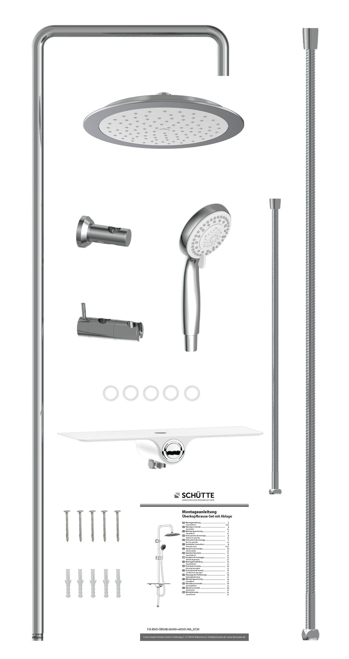 Schutte Aquastar douchesysteem chroom/wit