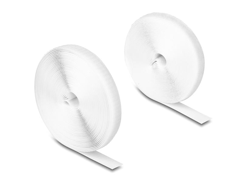 Delock Klettband 10 m x 20 mm mit Haft- und Flauschband Wei Delock Strapazierfähiges Klettband mit Haft- und Flauschband L 10 m x B 20 mm weiss