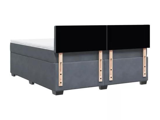 Sommier à lattes de lit et matelas Gris foncé 180x200cm Velours