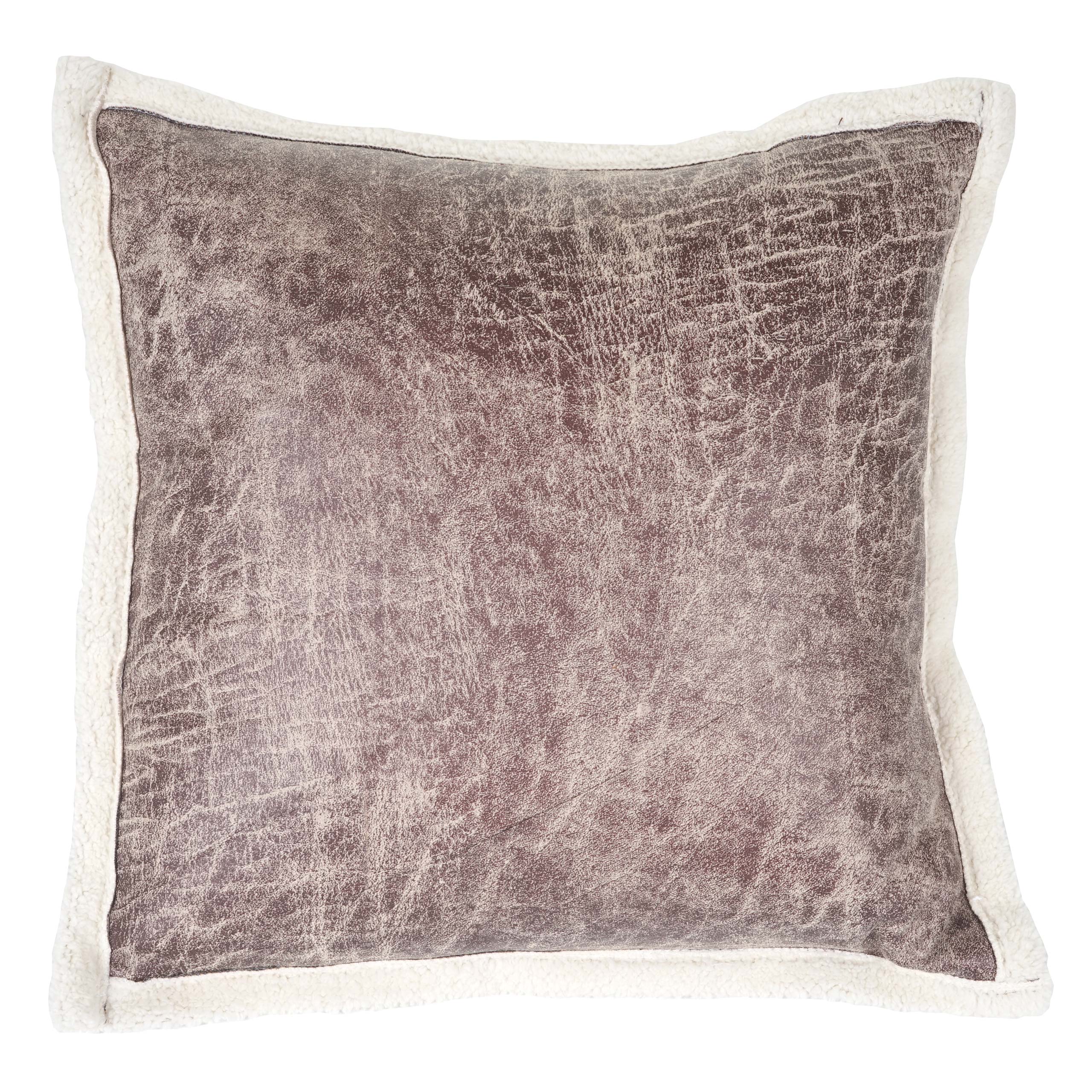 Zierkissen Wildlederimitat, Sofakissen Deko-Kissen mit Füllung, braun Fellimitat 45x45cm