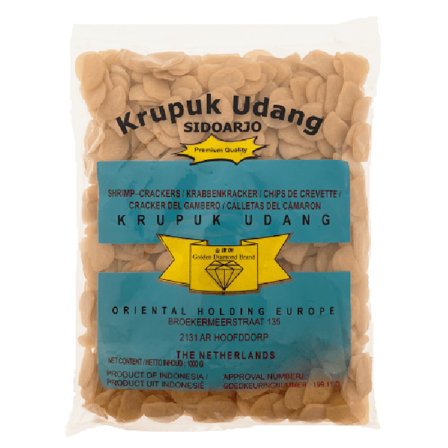 Golden Diamond Kroepoek Udang 2x3cm (ongebakken) 1kg