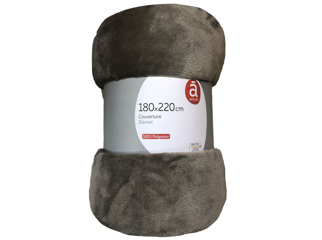 COBERTOR ACTUEL TAUPE FLANELA 180X220CM