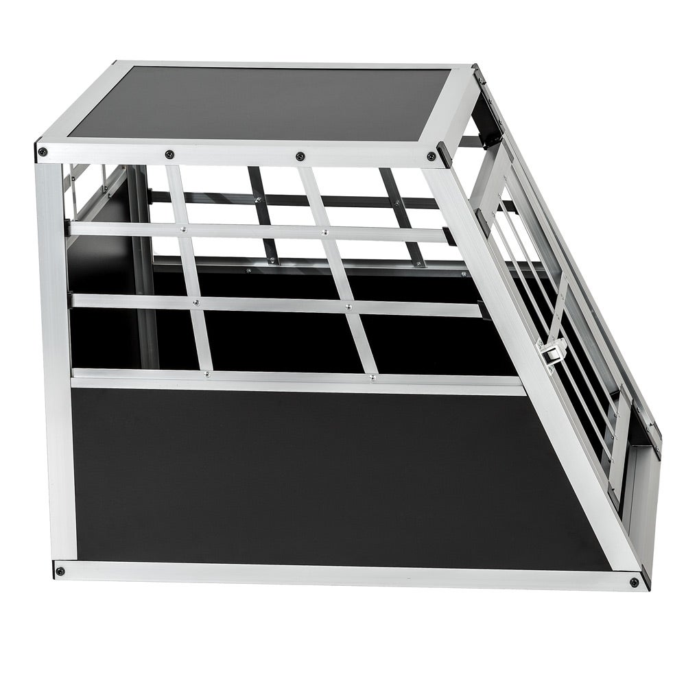 Enkele tectake hondentransportbox met rechte achterwand en beschermende kunststof hoeken
