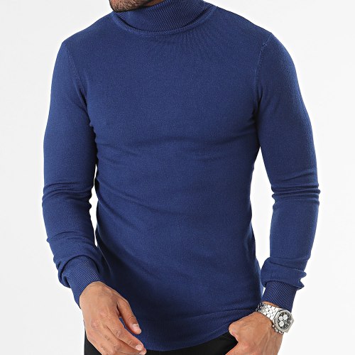 Pull Col Roulé Bleu Marine