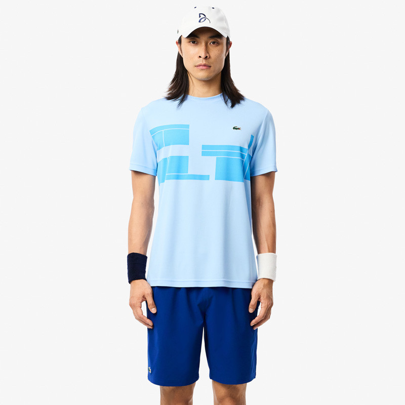 Tee-shirt tennis Lacoste Fan Djokovic bleu