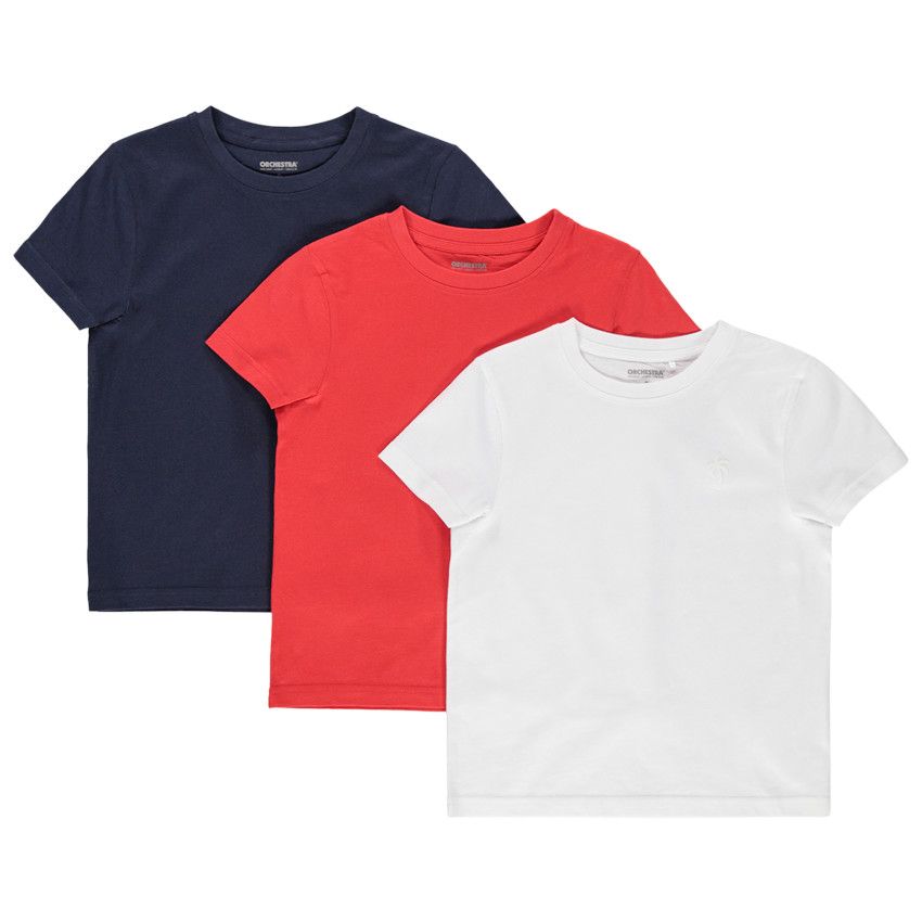Lot de 3 t-shirts unis en coton bio - Blanc