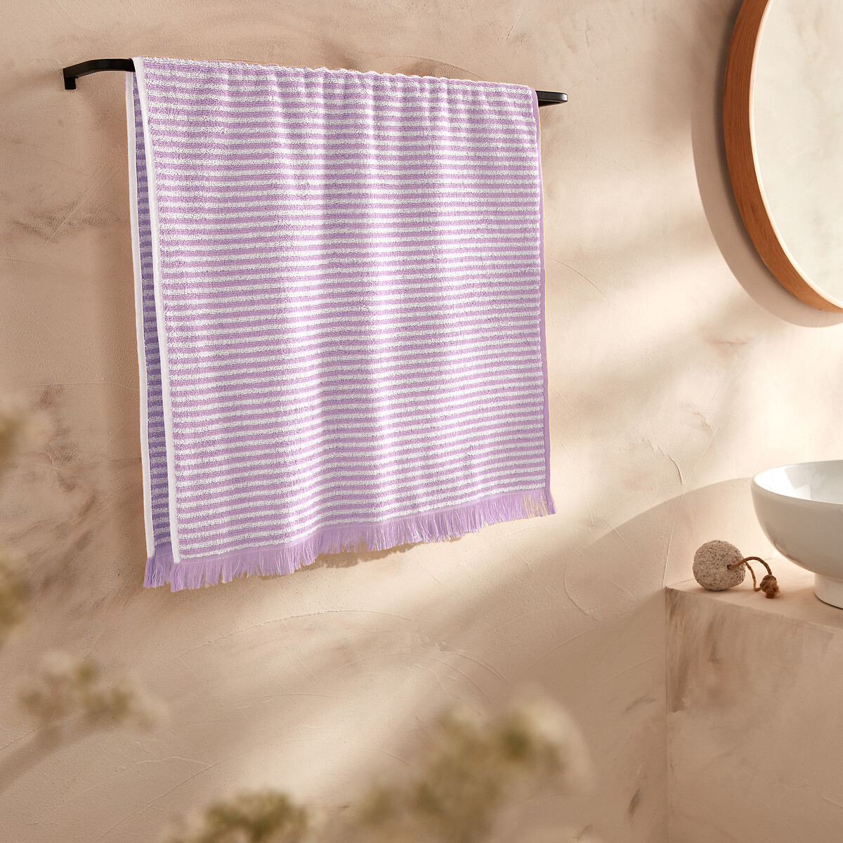 LA REDOUTE INTERIEURS<br>Toalha felpuda às riscas Malo 500 g/m²