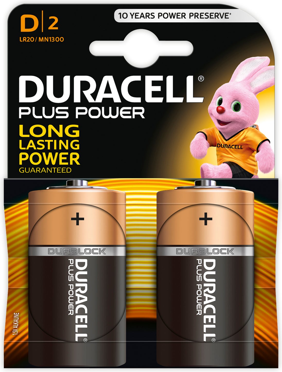 Duracell alkaline plus D 2 stuks