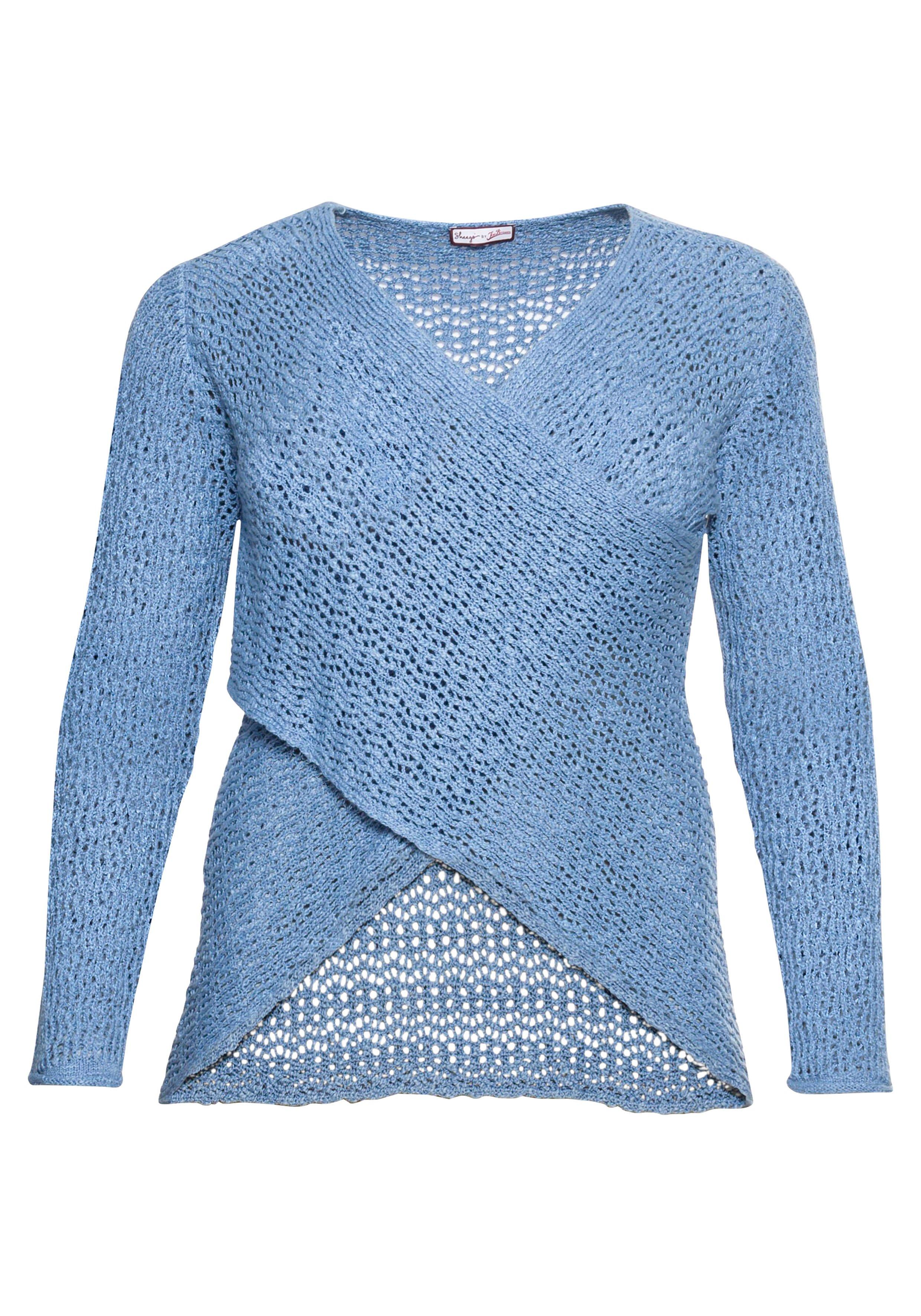 Pullover im Crossover-Stil, leicht transparent