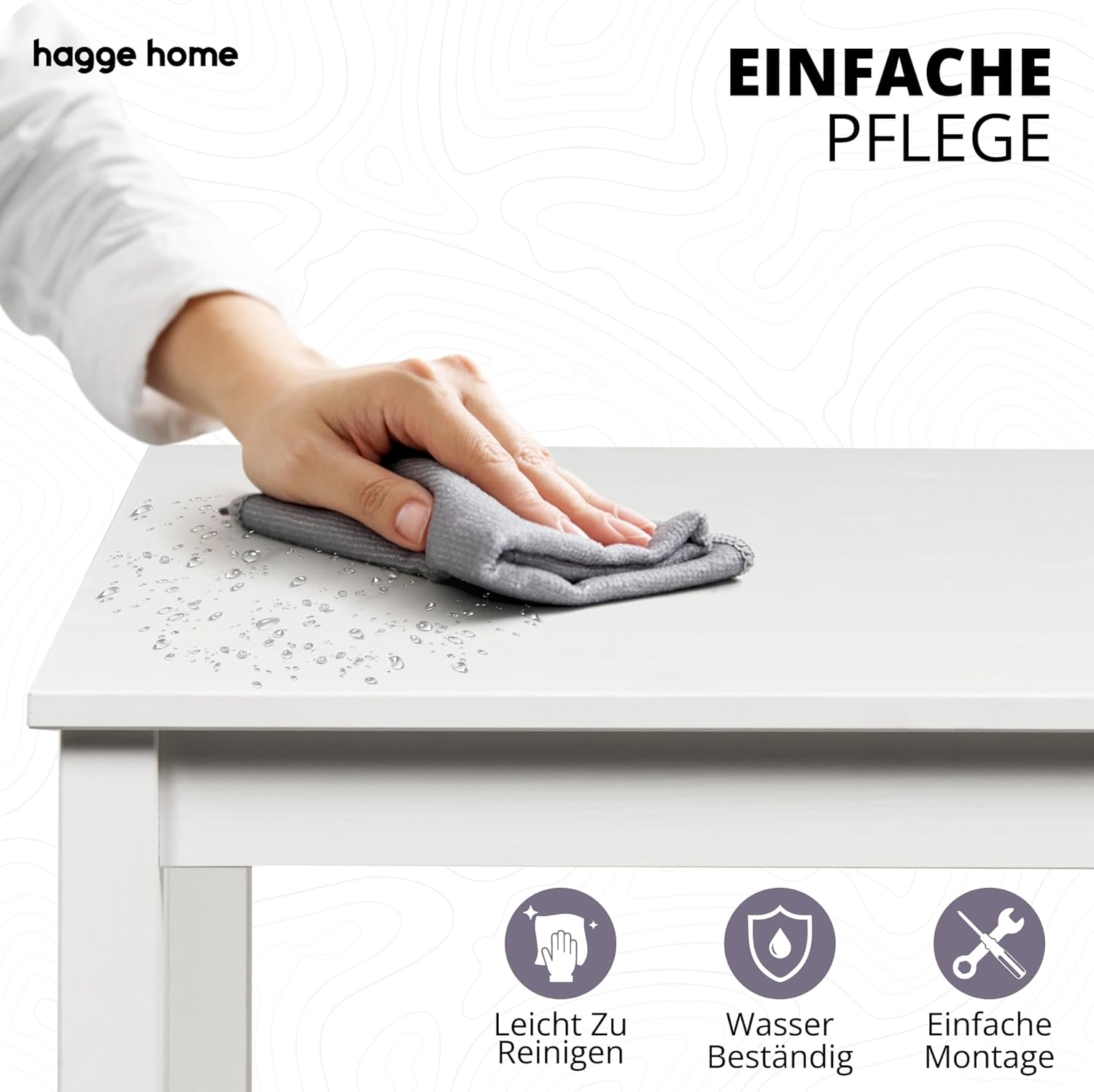 Skandinavisch Holz Tisch 68x68 Esstisch Küchentisch Schreibtisch Esszimmertisch Desk Homeoffice Kinderzimmertisch Esszimmertische Esstische Wohnzimmertisch Arbeitszimmertisch Klein Weiß