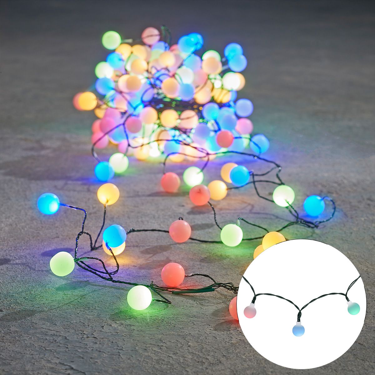 Buiten lichtsnoer 7m incl. LED 50-lichts RGBW solar- Festival