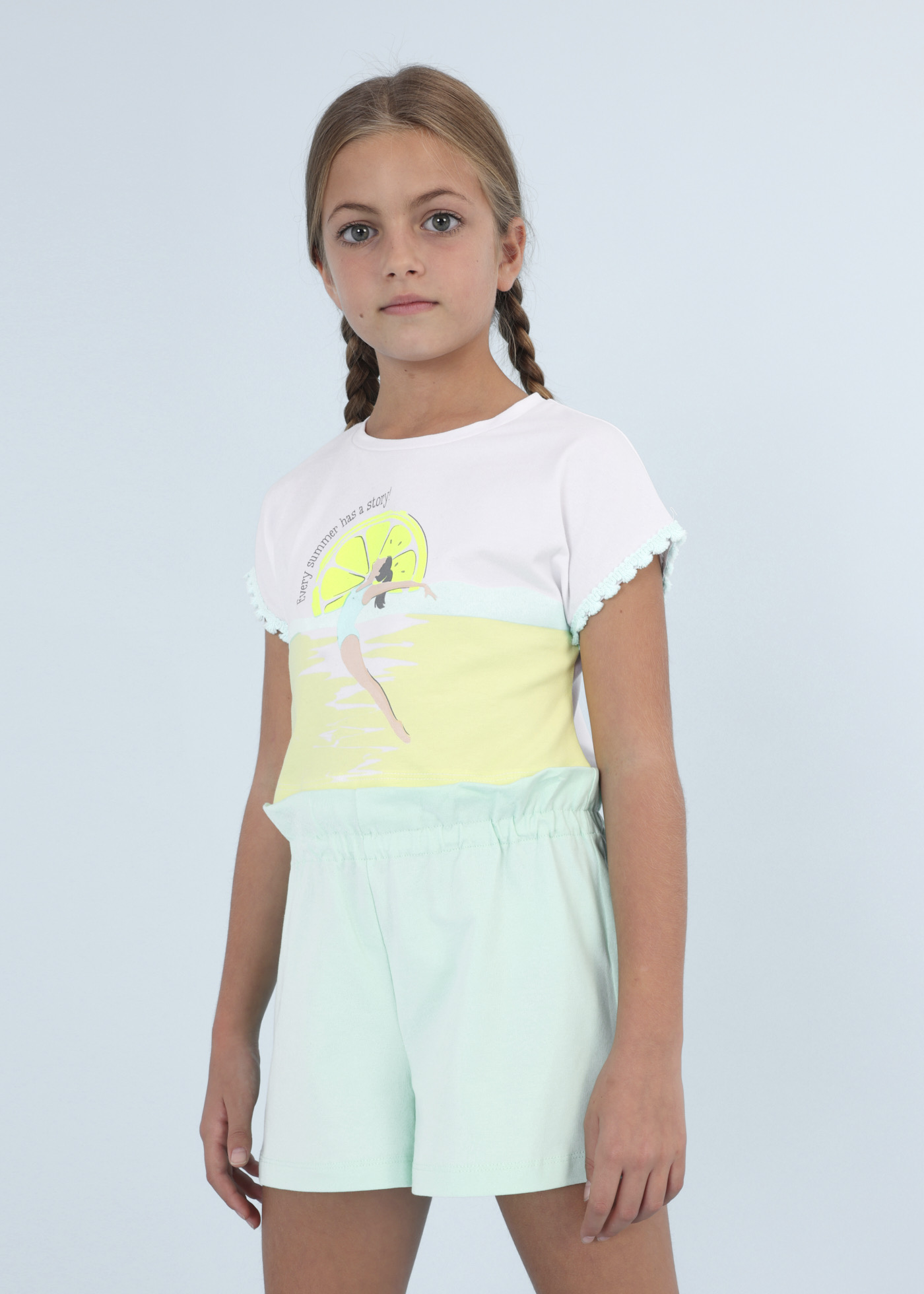 Conjunto de duas peças em algodão sustentável para meninas