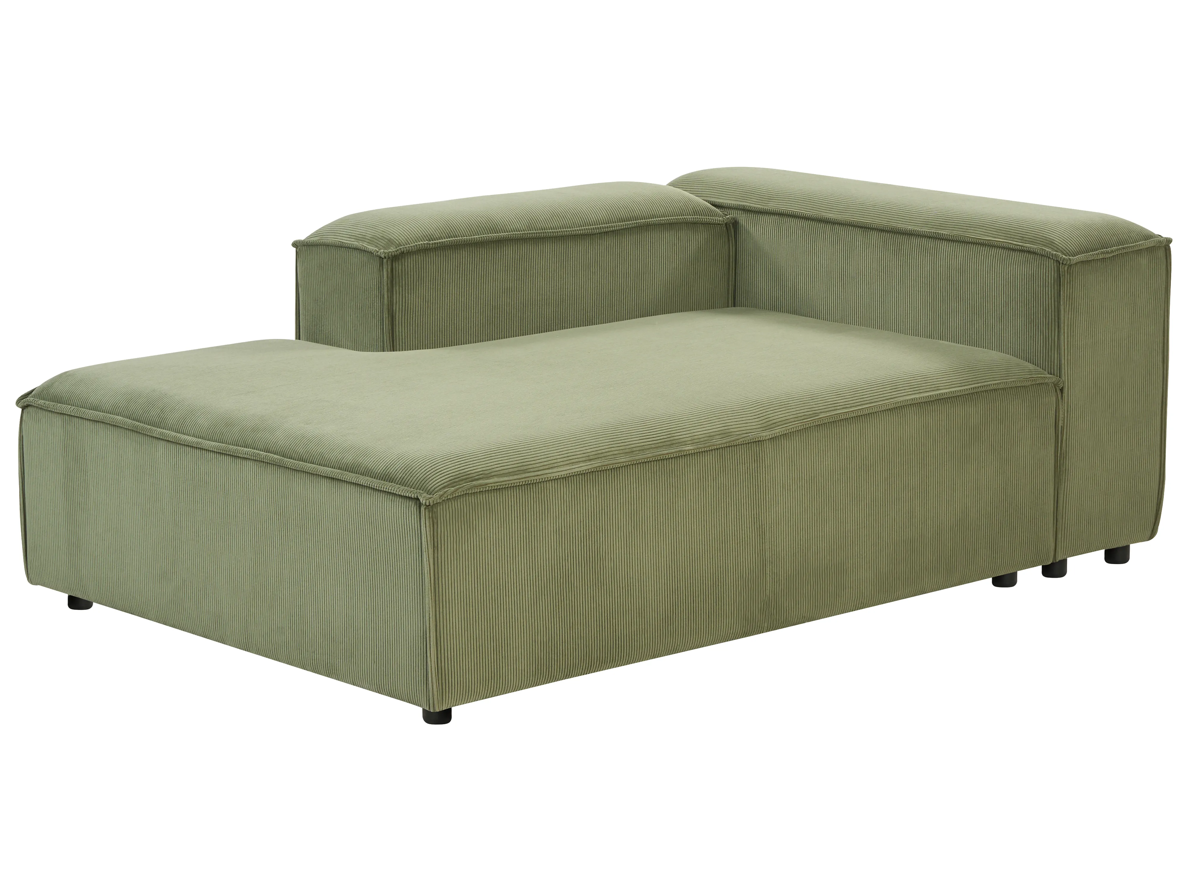 Rechtszijdige chaise longue ARDAL Corduroy Groen
