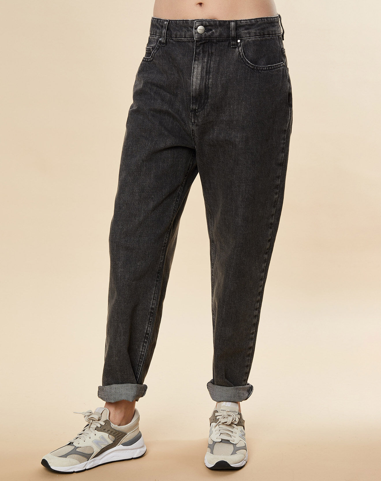 Chloé Stora Jean mom en Toile de coton Ravi noir