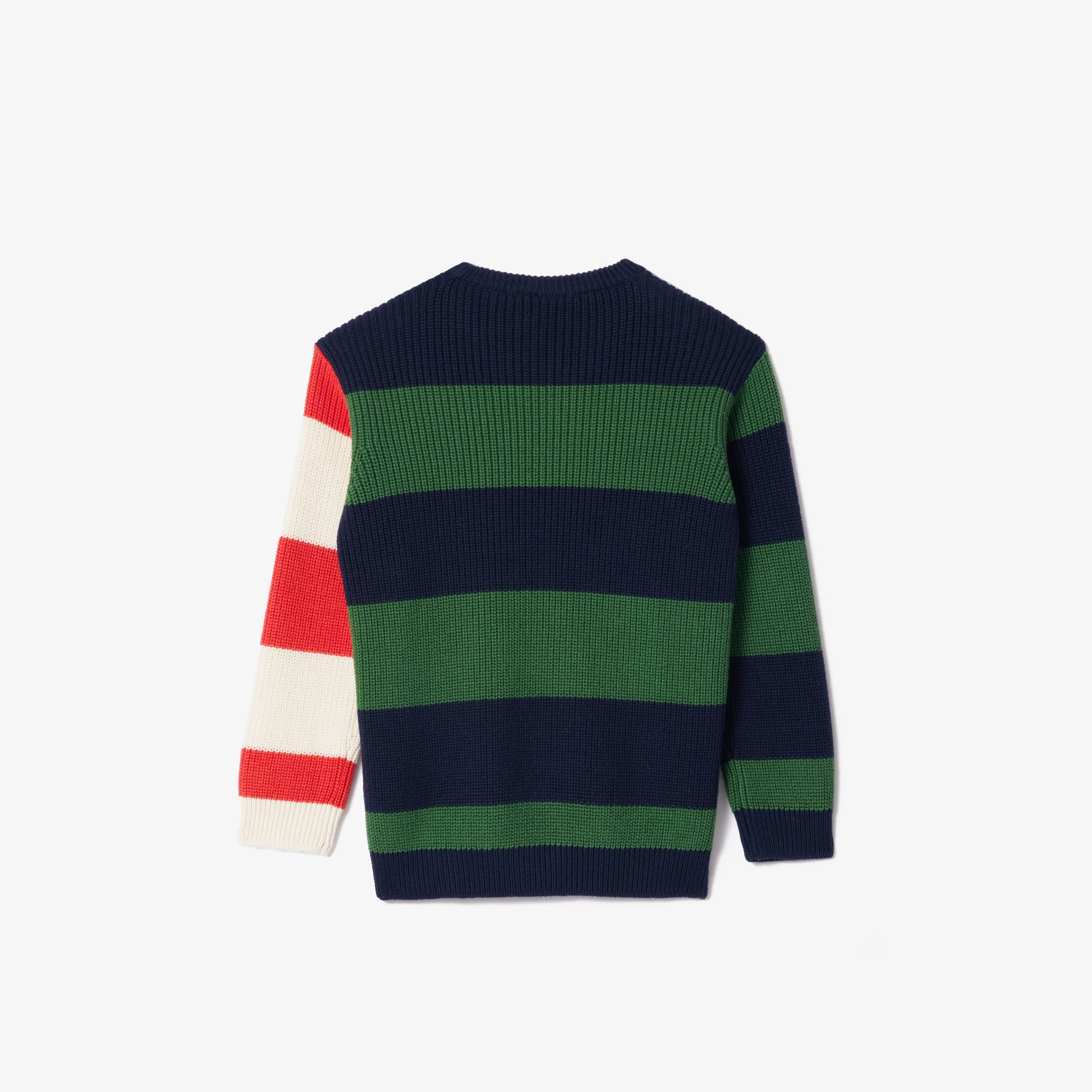 Pull à rayures et manche contrastée en maille Pullovers & Sweatshirts - Bleu - Lacoste - Enfant