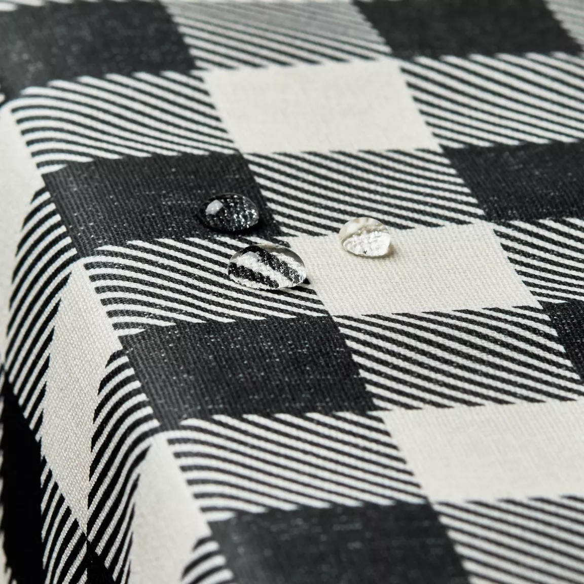 Nappe rectangulaire coton enduit (150 x 250 cm) Vichy Noire
