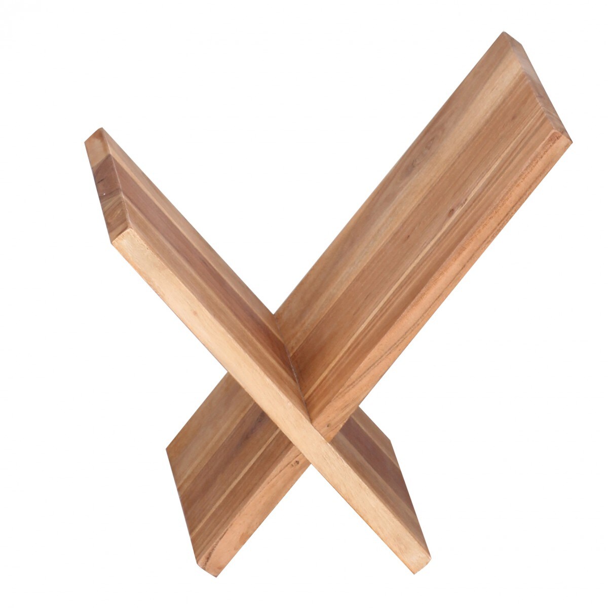 KADIMA DESIGN Zeitungsständer NAKO Massiv: Handgefertigt, X-Form, Sheeshamholz, pflegeleicht