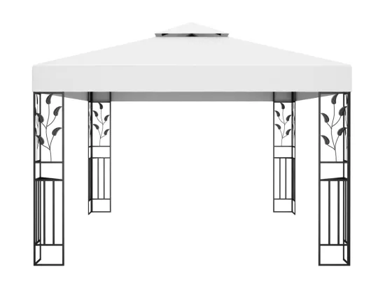 Tonnelle avec double toit 3x4 m Blanc