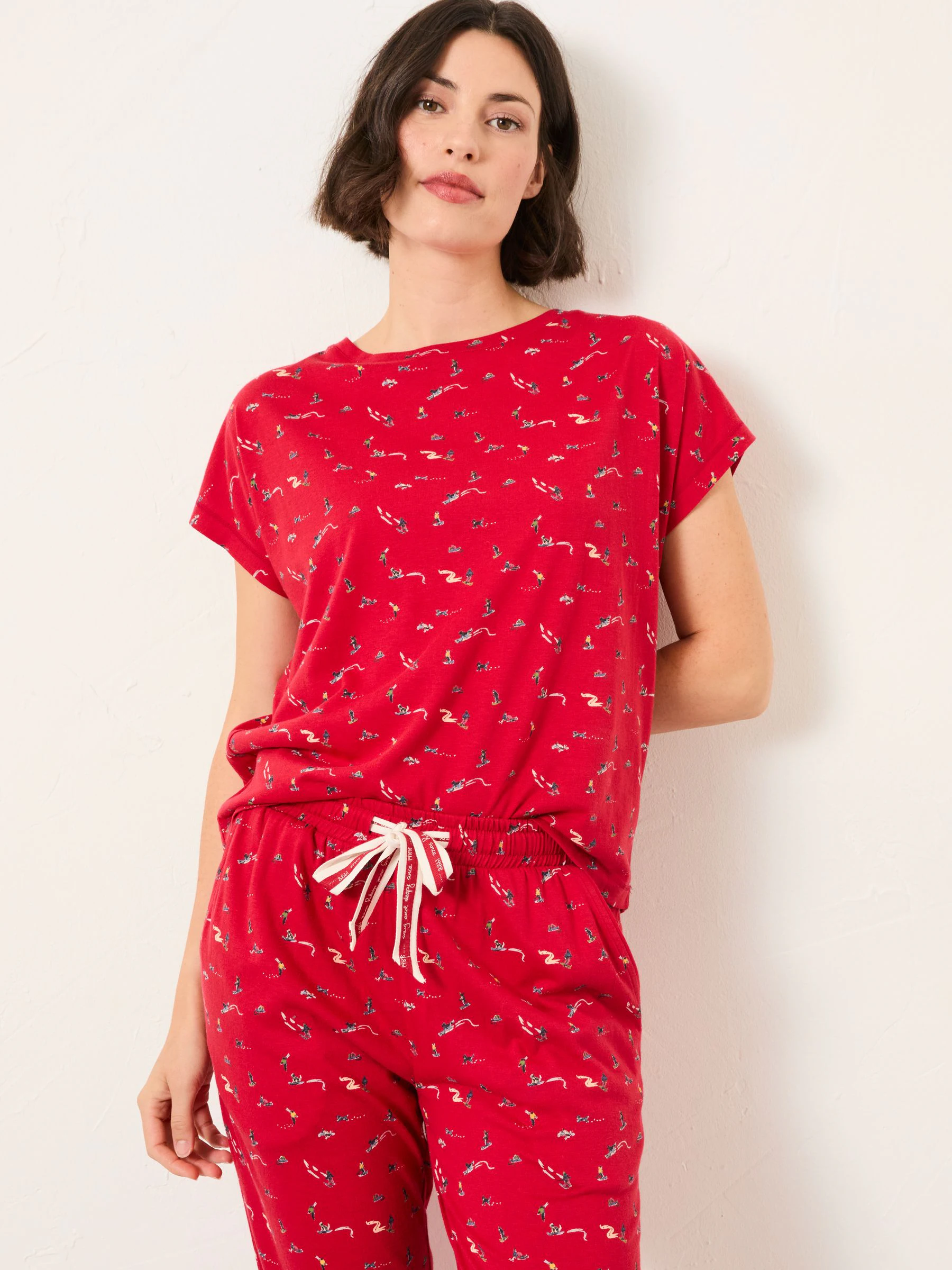 FatFace Ski Ditsy Jersey Pyjama Set