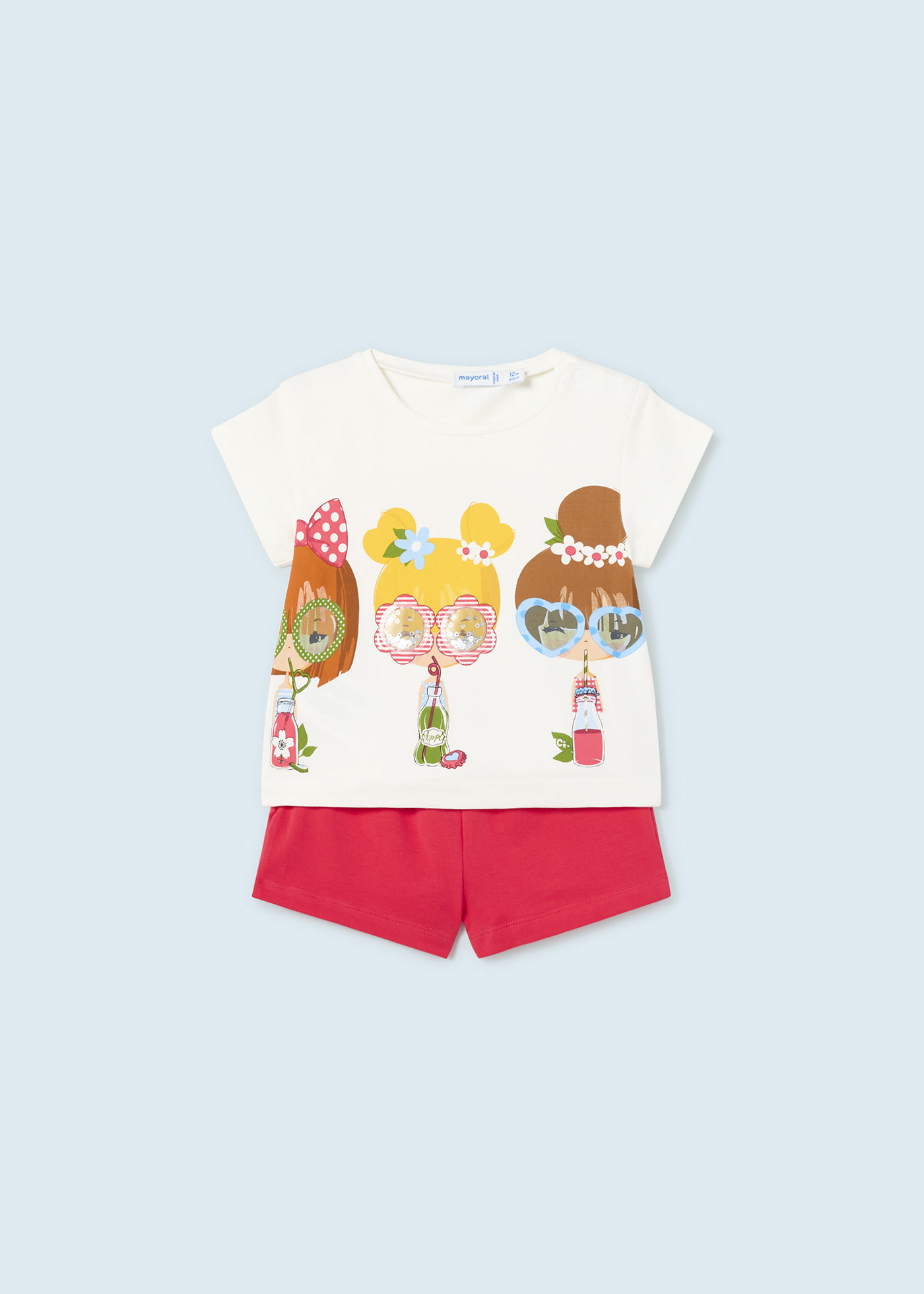 Conjunto de 2 peças com apliques para bebê