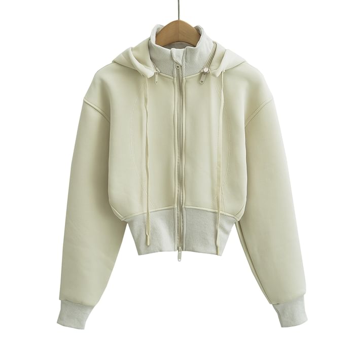 Ulark - Effen cropped hoodie met rits