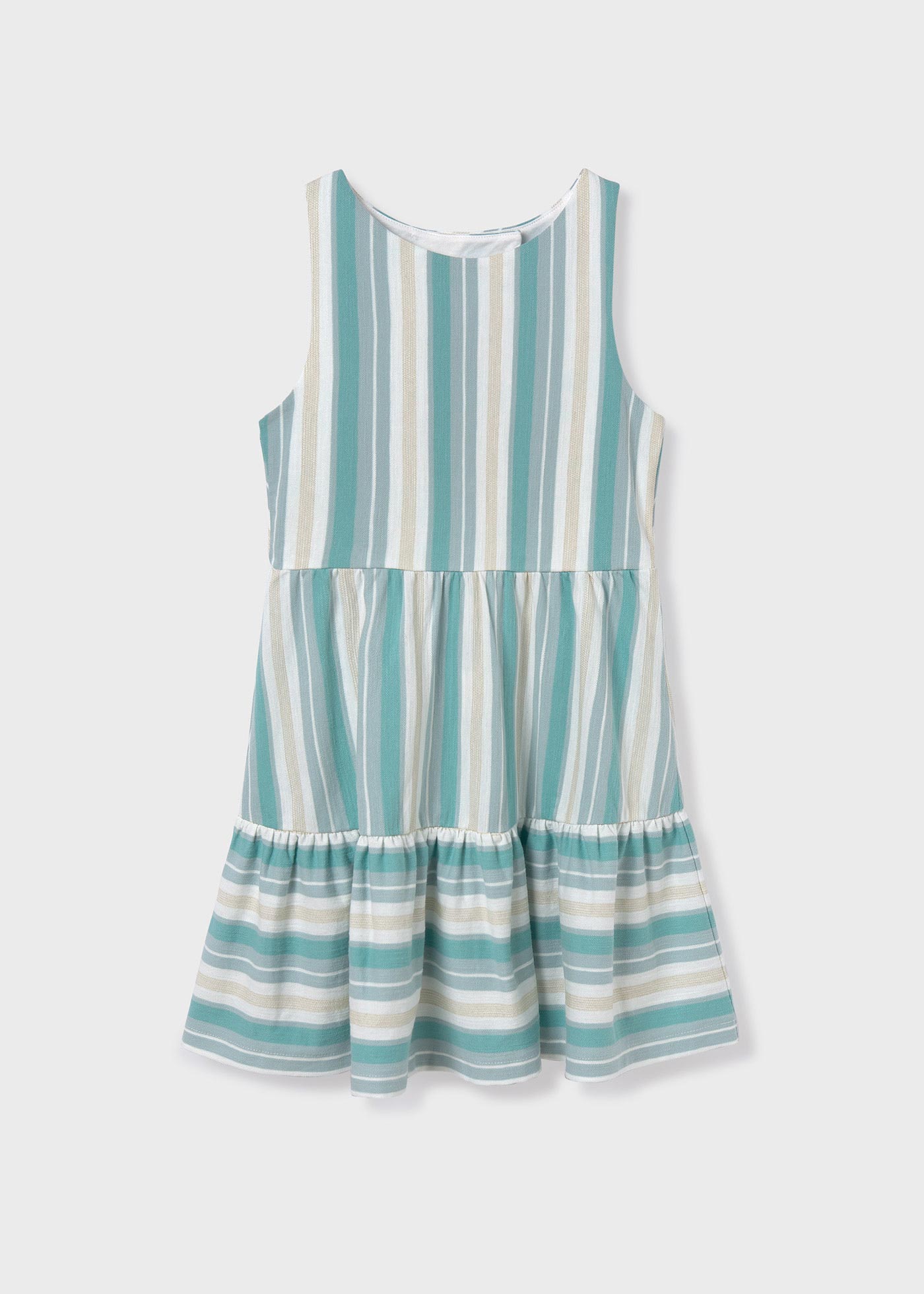 Vestido de malha listrada nas costas para menina da Better Cotton