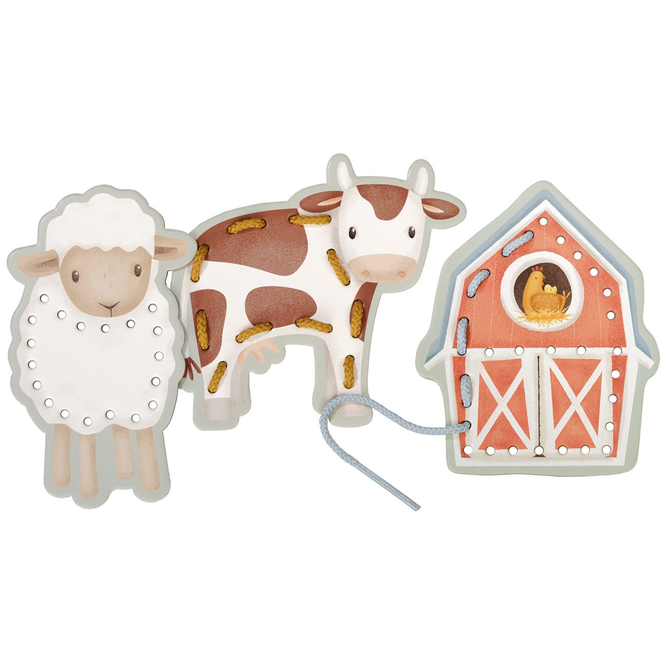 Little Dutch rijgkaarten Little Farm multi - shop nu - Prénatal