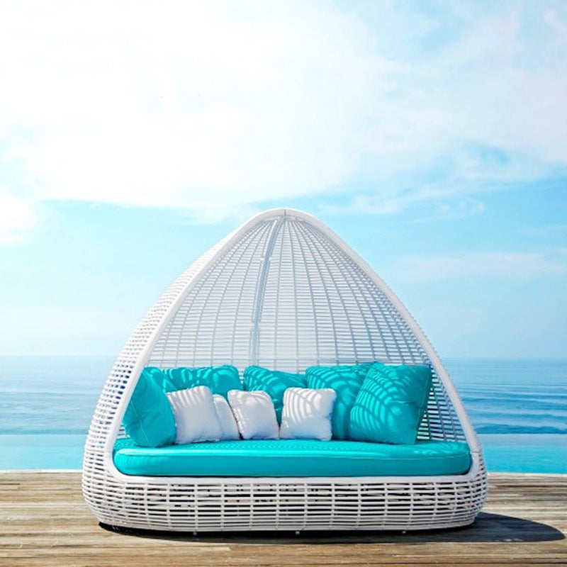 Outdoor Leisure Balcony Sofa Combination Single Double Rattan Furniture Resort Bird Cage Sofa Bed