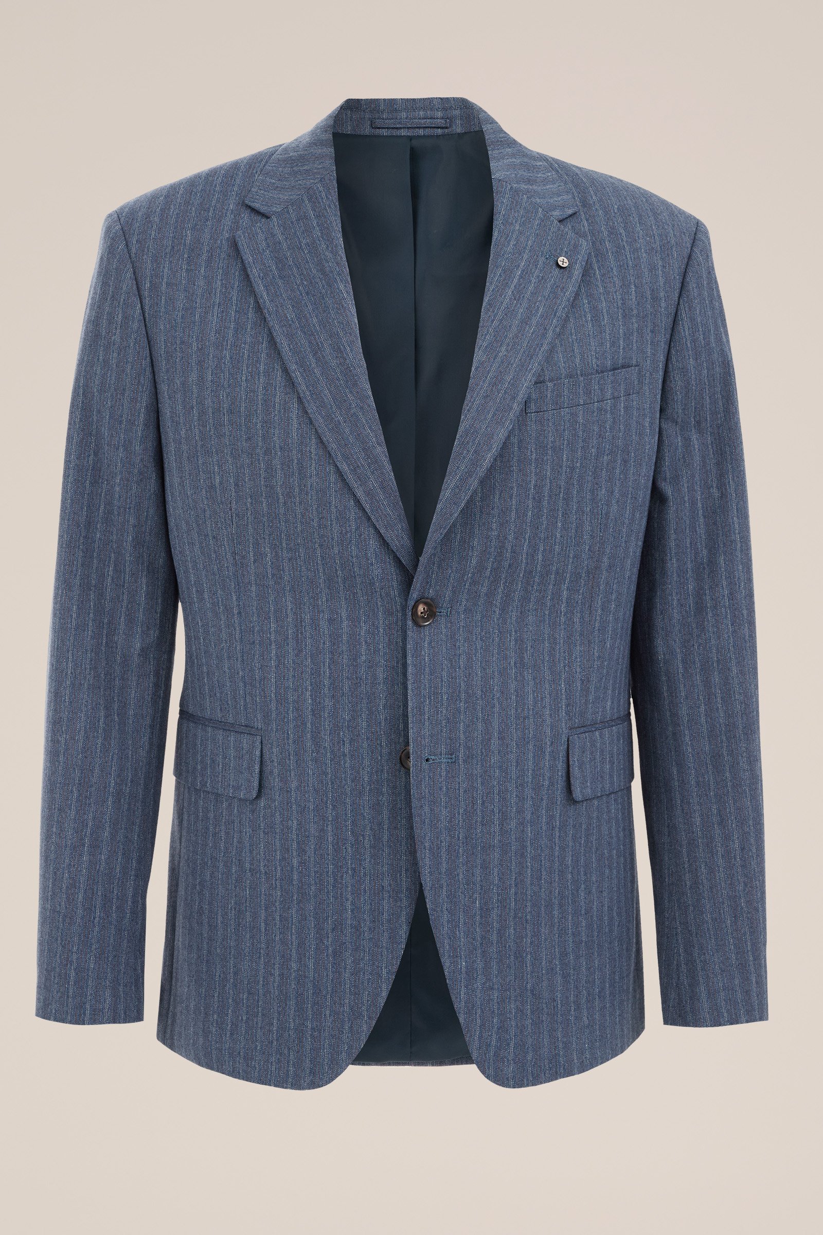 slim fit blazer met subtiele streep WE Fashion Grijsblauw