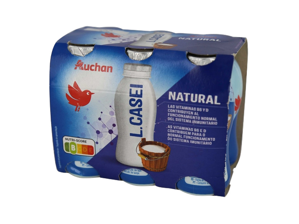 PROBIÓTICO AUCHAN L-CASEI NATURAL AÇUCARADO 6X100G