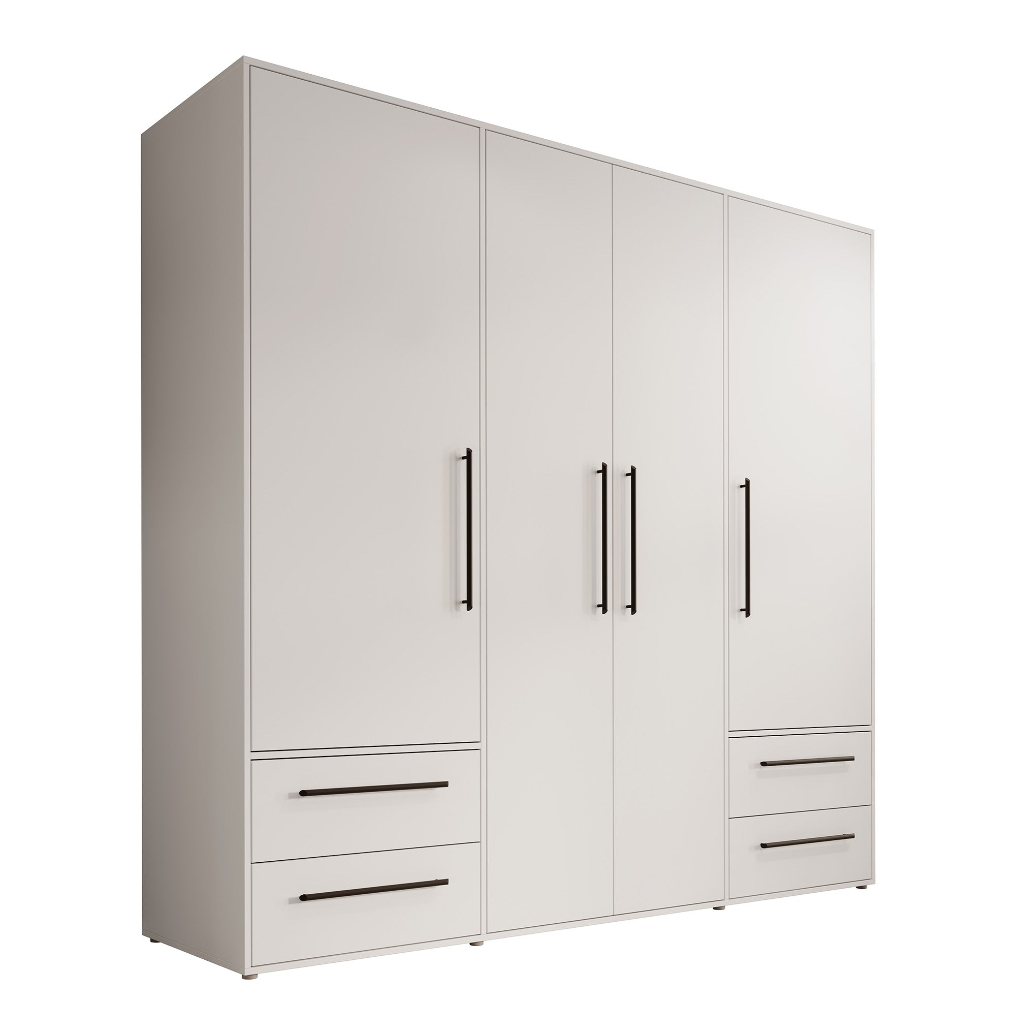 Mayen - Kledingkast 4 deuren - Wit - 206x59x200 cm