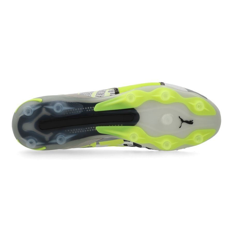 PUMA King Ultimate FG/AG Forever - Gris/Electric Lime/Blanc/Flat Light Gray ÉDITION LIMITÉE