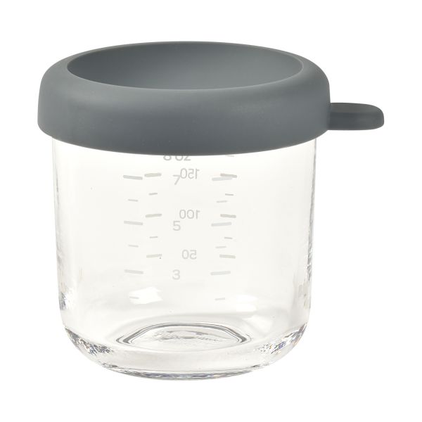 Beaba Glazen Bewaarpotje – 250 ml – Grijs