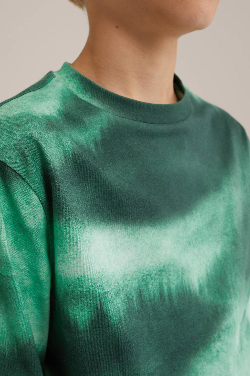 WE Fashion tie-dye longsleeve groen