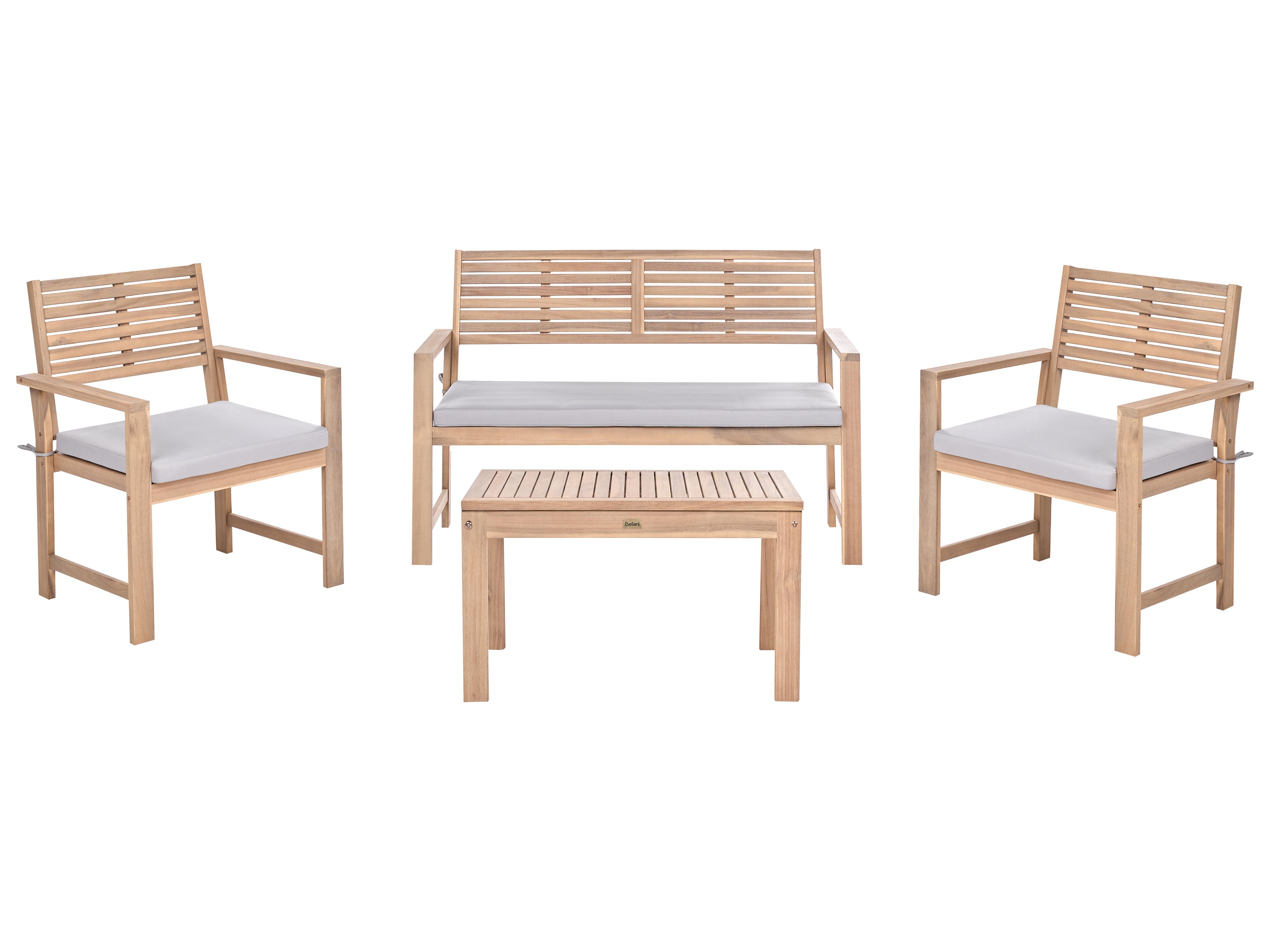Loungeset met tafel 4-zits FIAMES Gecertificeerd acaciahout Grijs