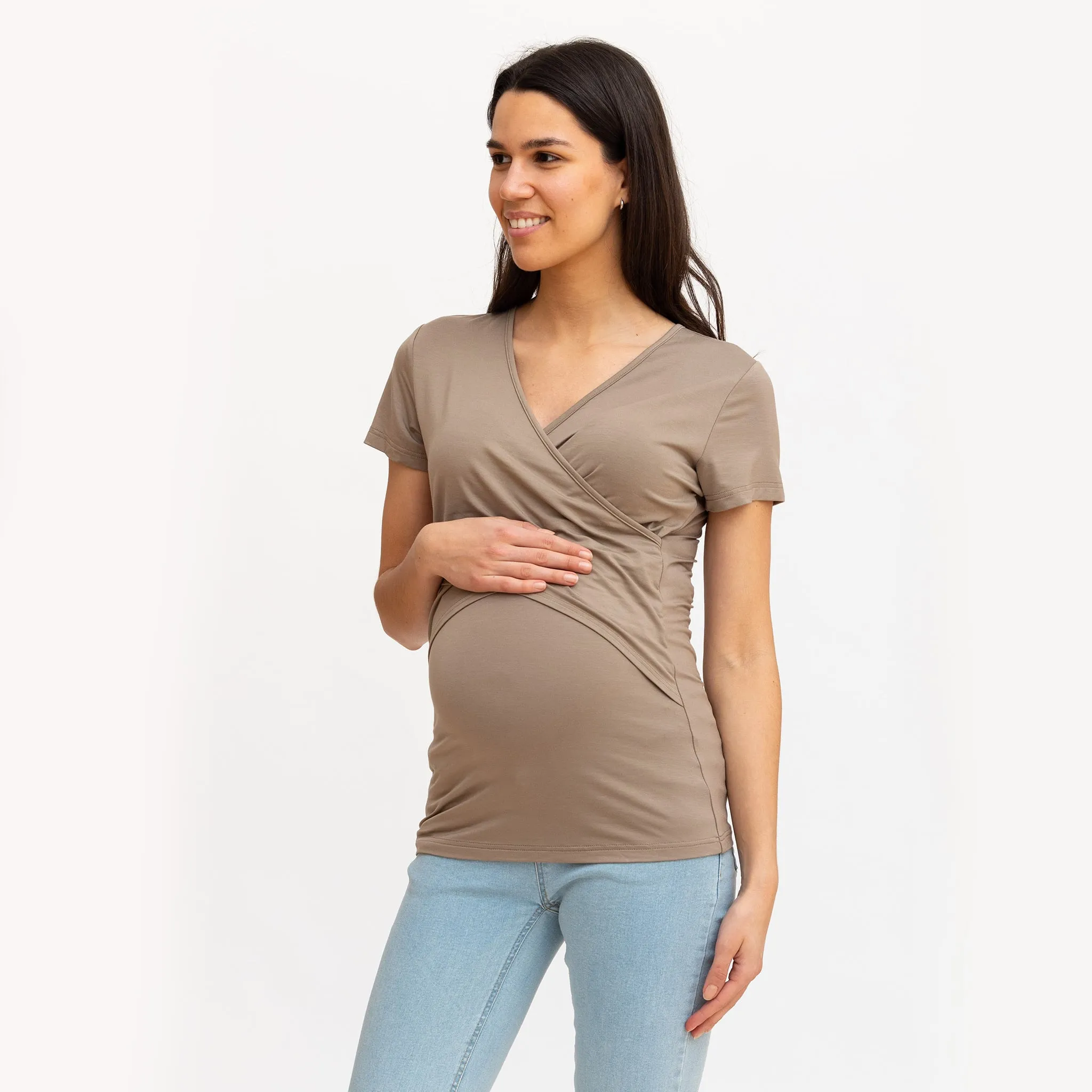 Bella Maternité T-Shirt Allaitement Beige