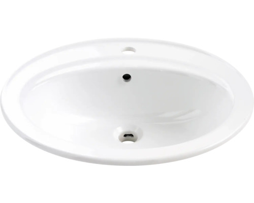 form&style inbouwwastafel MEDITA Ø 56 cm glanzend wit