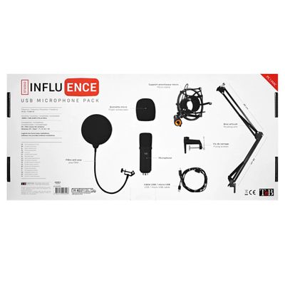 T'nB PACK STREAMER - Pack micro + filtre + bras articulé pour youtubers et stremer- noir
