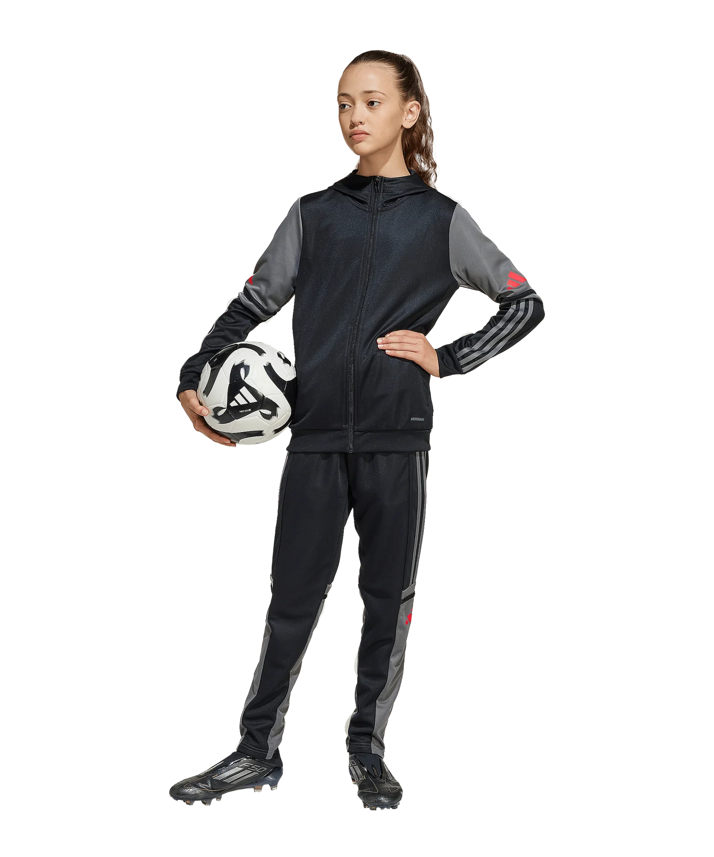 adidas Squadra 25 Kapuzenjacke Kids Schwarz