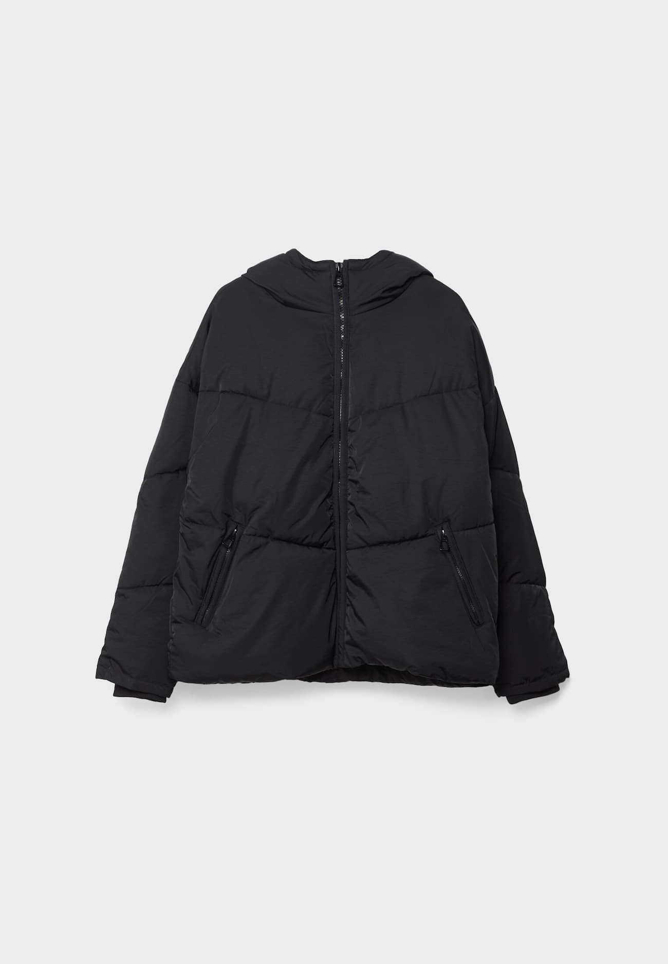 Jaqueta puffer oversized com capuz