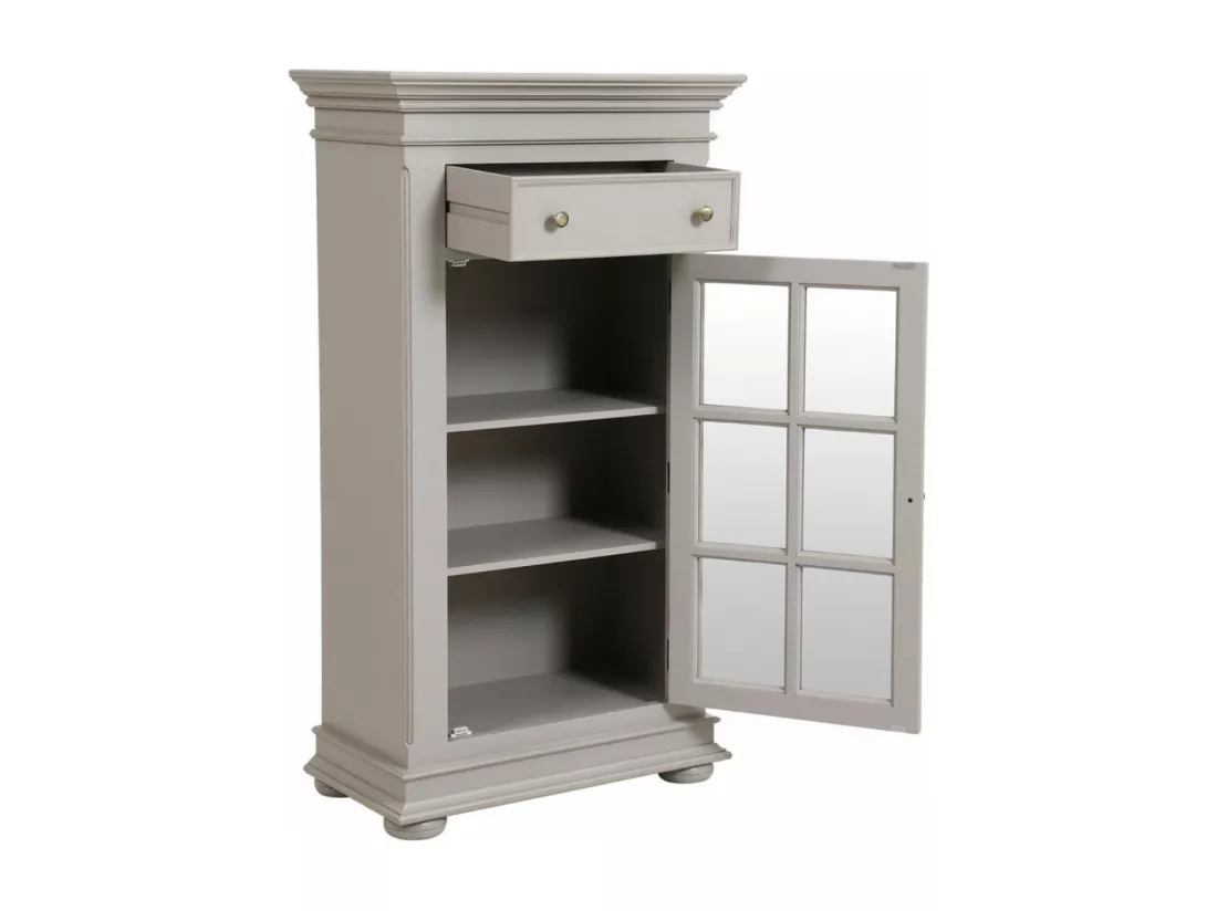 Bibus 1 porte vitrée Bois-MDF Blanc - Harmonie Interior's