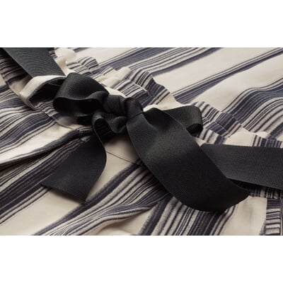 Damen-Streifenculotte, Schwarz-Naturweiß