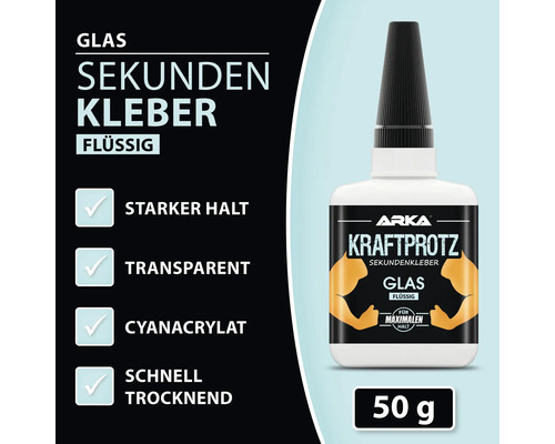 ARKA Kraftprotz Superlijm voor glas, vloeibaar, 50 g