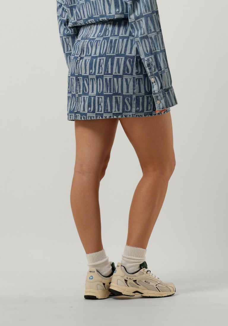 TOMMY JEANS blauwe tommy jeans  tjw tj denim spellout mini skirt