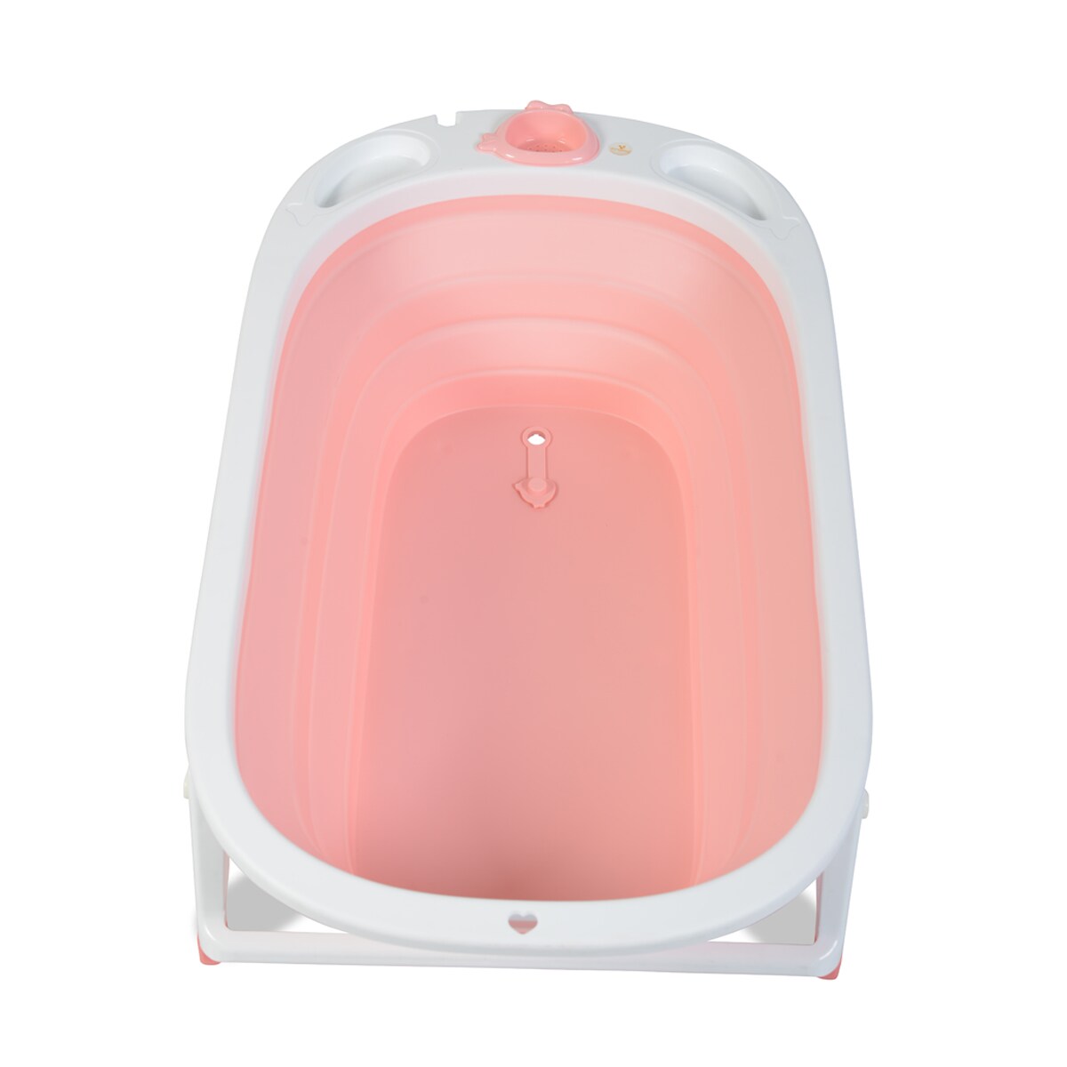 Cangaroo Babybadewanne Carribean, 83 cm, klappbar, Wasserablauf, Ablagefächer pink