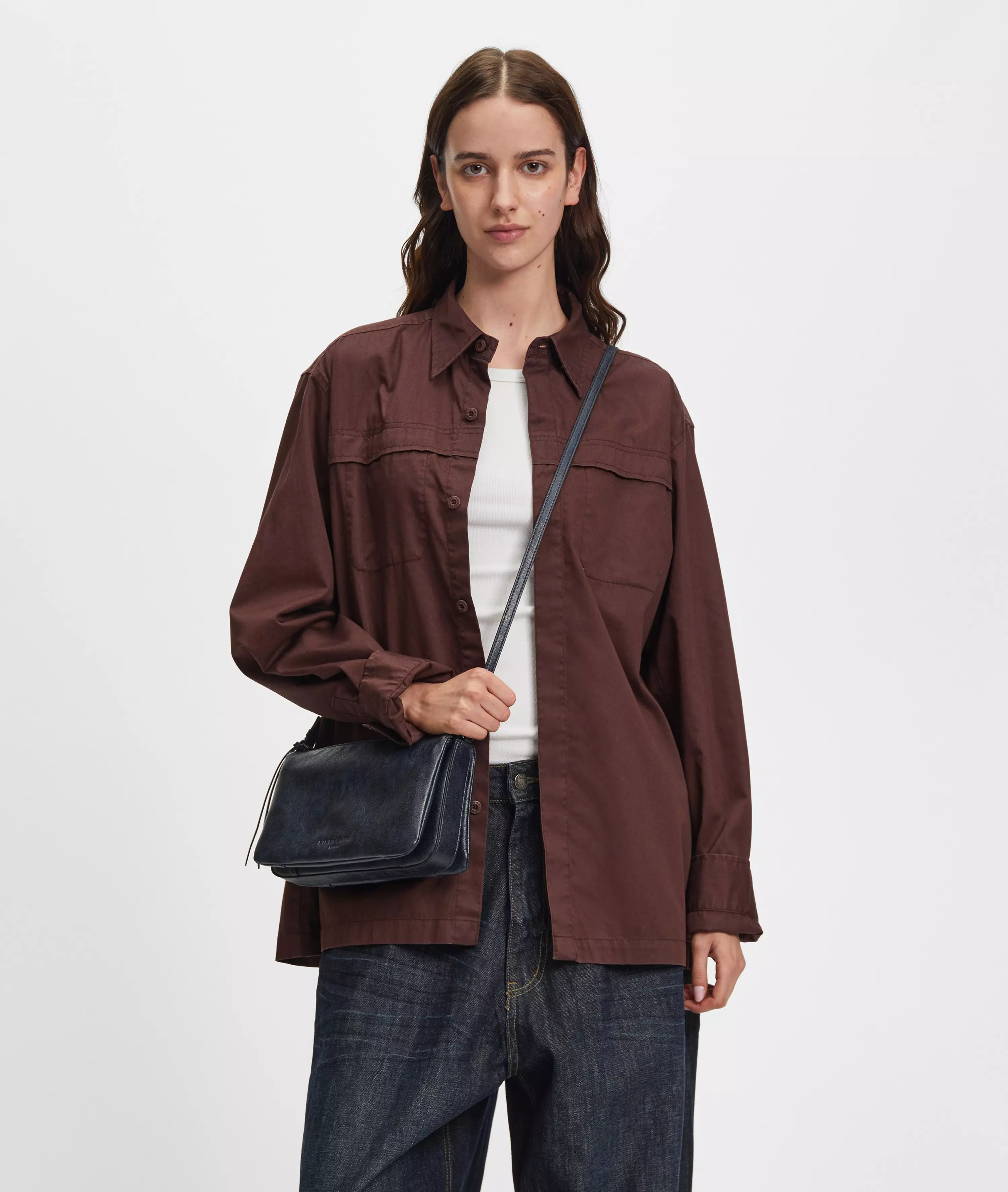 Crossbody Handy shoulder bag made from faux leather in a vintage look