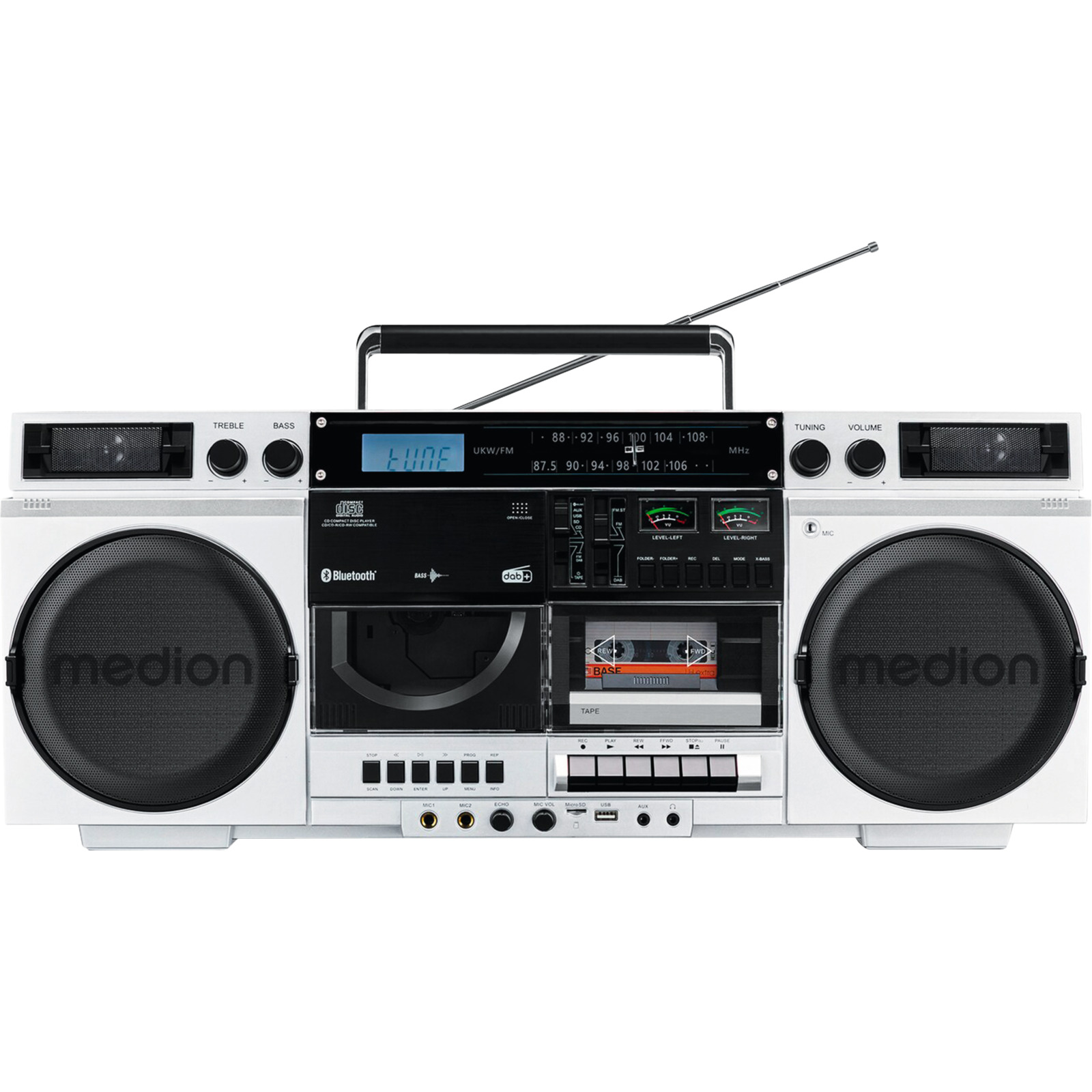 Medion LIFE P66538 Retro Boombox silberfarben