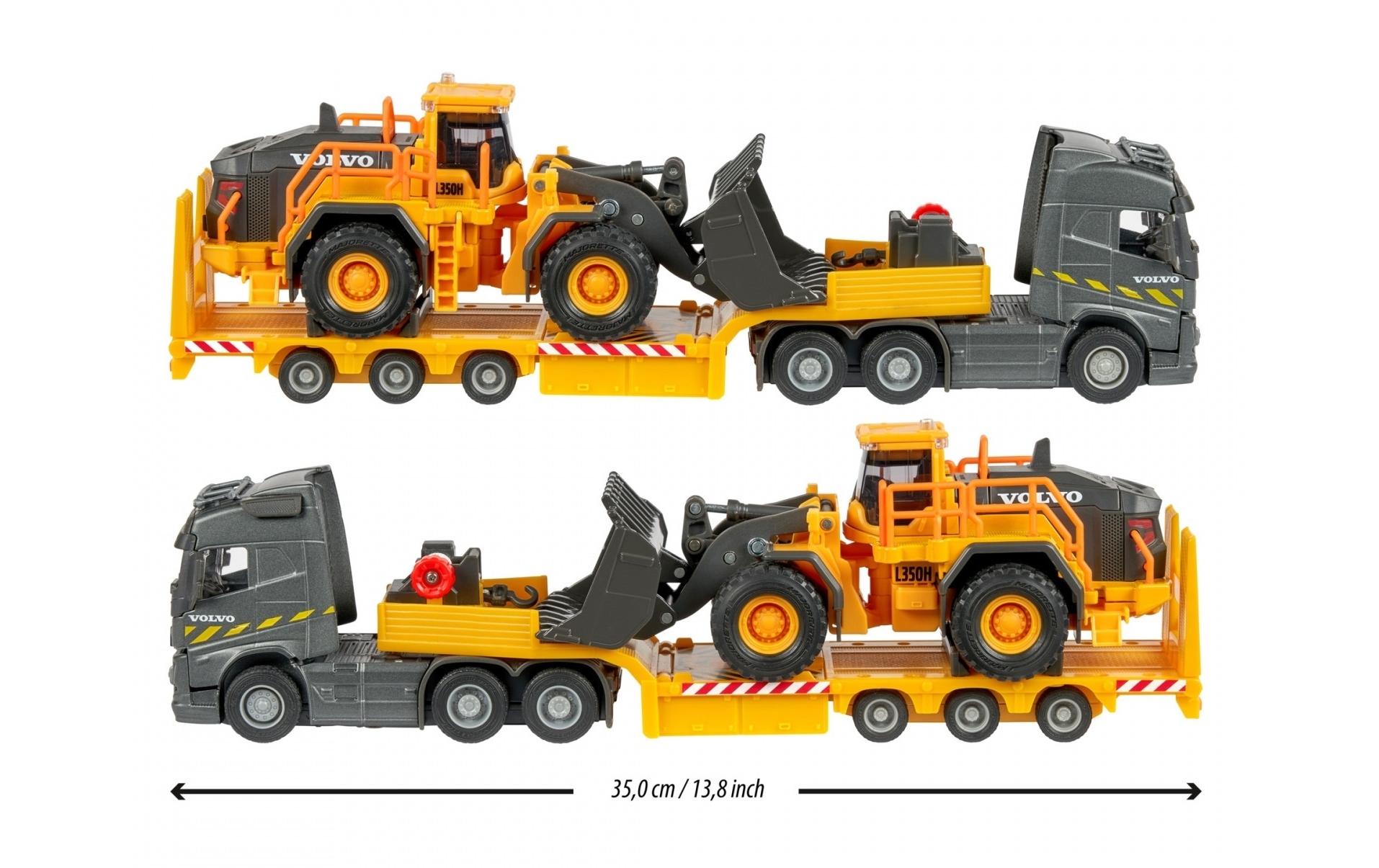 Lastwagen Volvo Truck + Wheel LoaderSpielzeug-LKW mit Auflieger und Baustellenfahrzeug